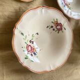 4 Serving Dishes with Painted Flowers Faïencerie de Longchamp Monaco 1960s