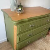 3-drawer chest of drawers redesigned in woody green and wood