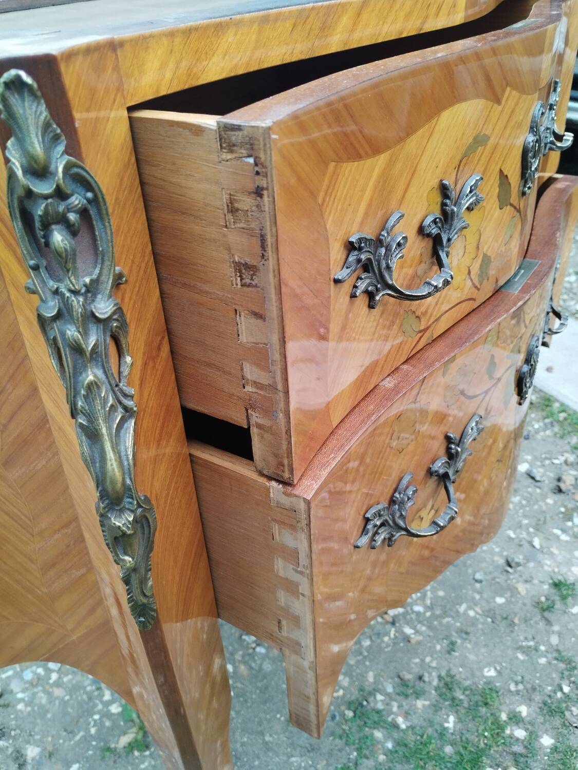 Antique Louis xvi style chest of drawers with marble top