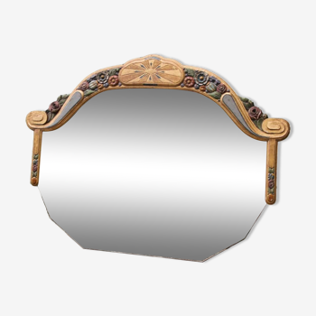 Important mercury mirror, carved frame, art deco