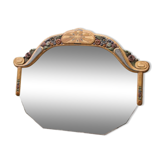 Important miroir au mercure, cadre sculpté, art déco