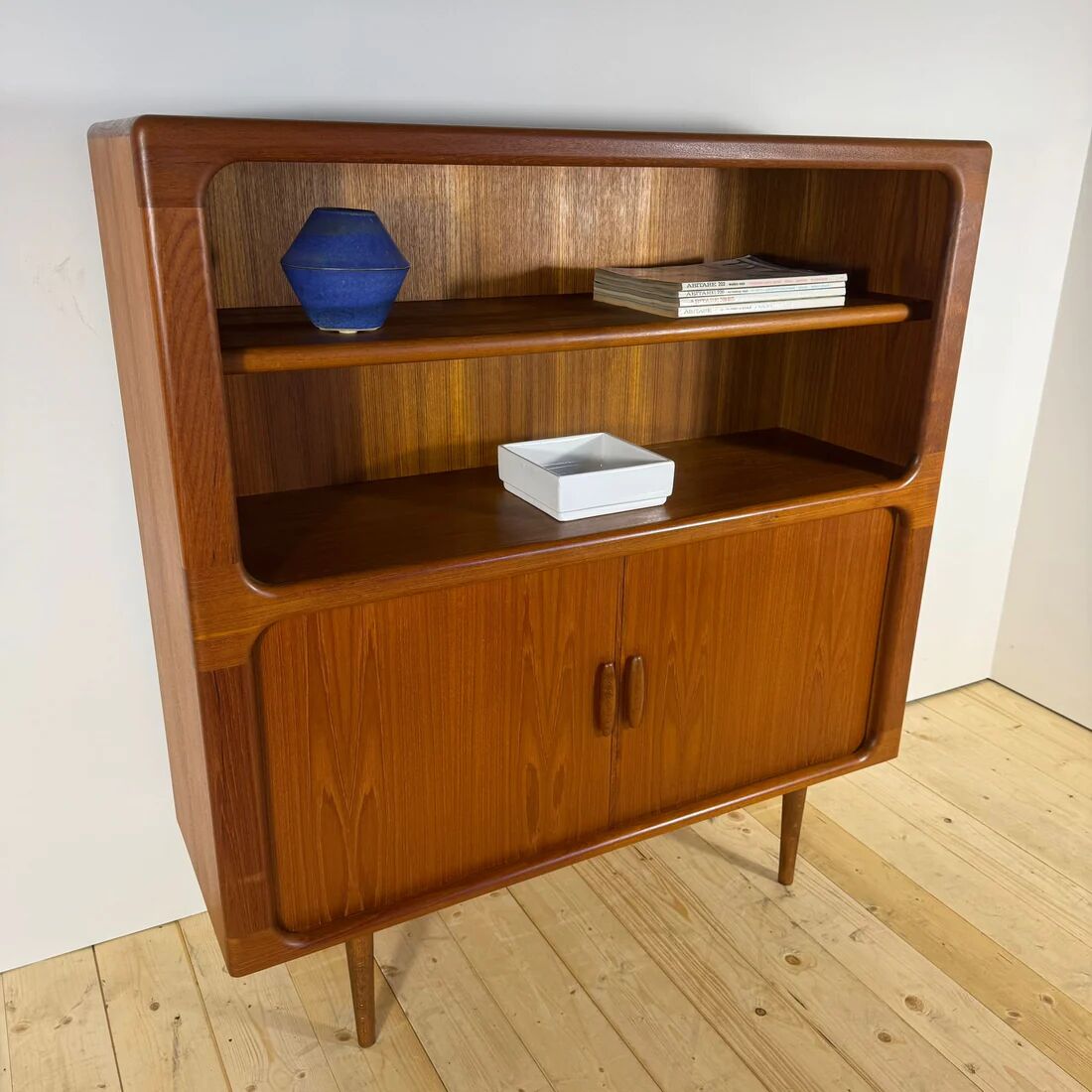 Vintage Dyrlund teak library with sliding doors – Denmark 1960s