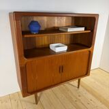 Vintage Dyrlund teak library with sliding doors – Denmark 1960s