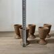 Lot of 8 vintage beige and brown enamelled stoneware mazagrans from the 1970s.
