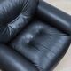 Pair of Mobil Girgi Sapporo armchairs black leather Italy 1970s