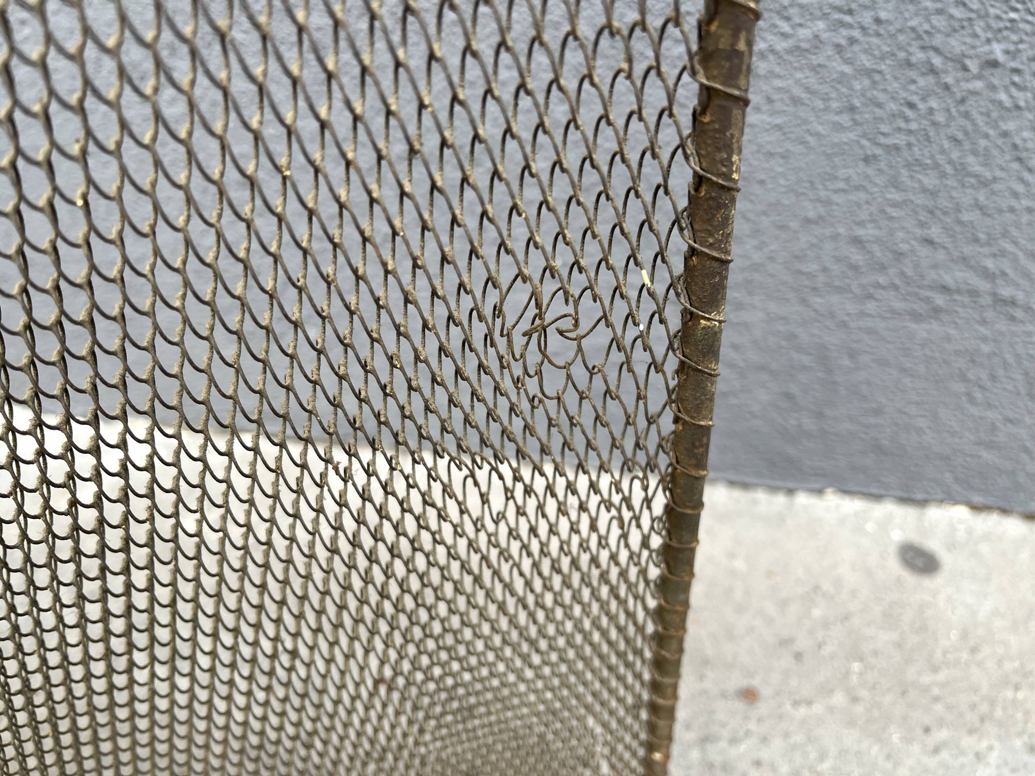 Old 19th century fireplace screen, 4-panel spark arrester