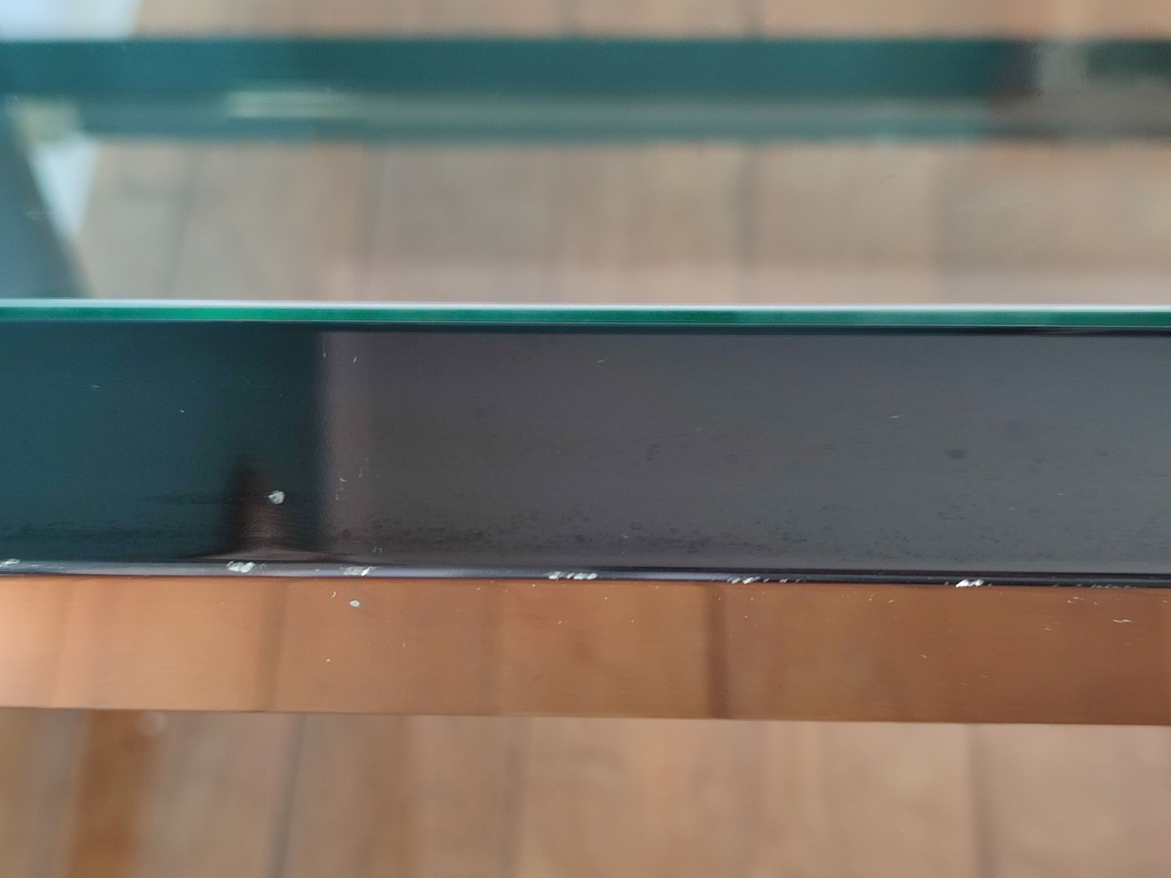 Rectangular table, end of sofa in metal and glass Vintage Vandel stone