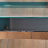 Rectangular table, end of sofa in metal and glass Vintage Vandel stone