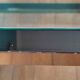 Rectangular table, end of sofa in metal and glass Vintage Vandel stone