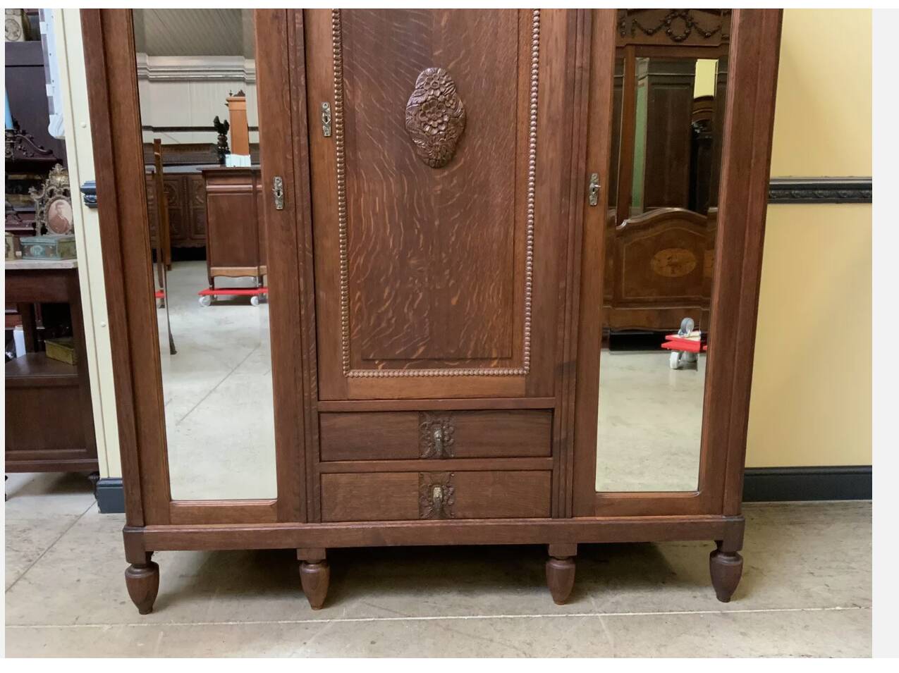 Antique Art Deco wardrobe, clothes cupboard