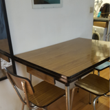 Table formica with 2 chairs and stool