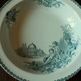 Round hollow dish Trianon green Saint Amand