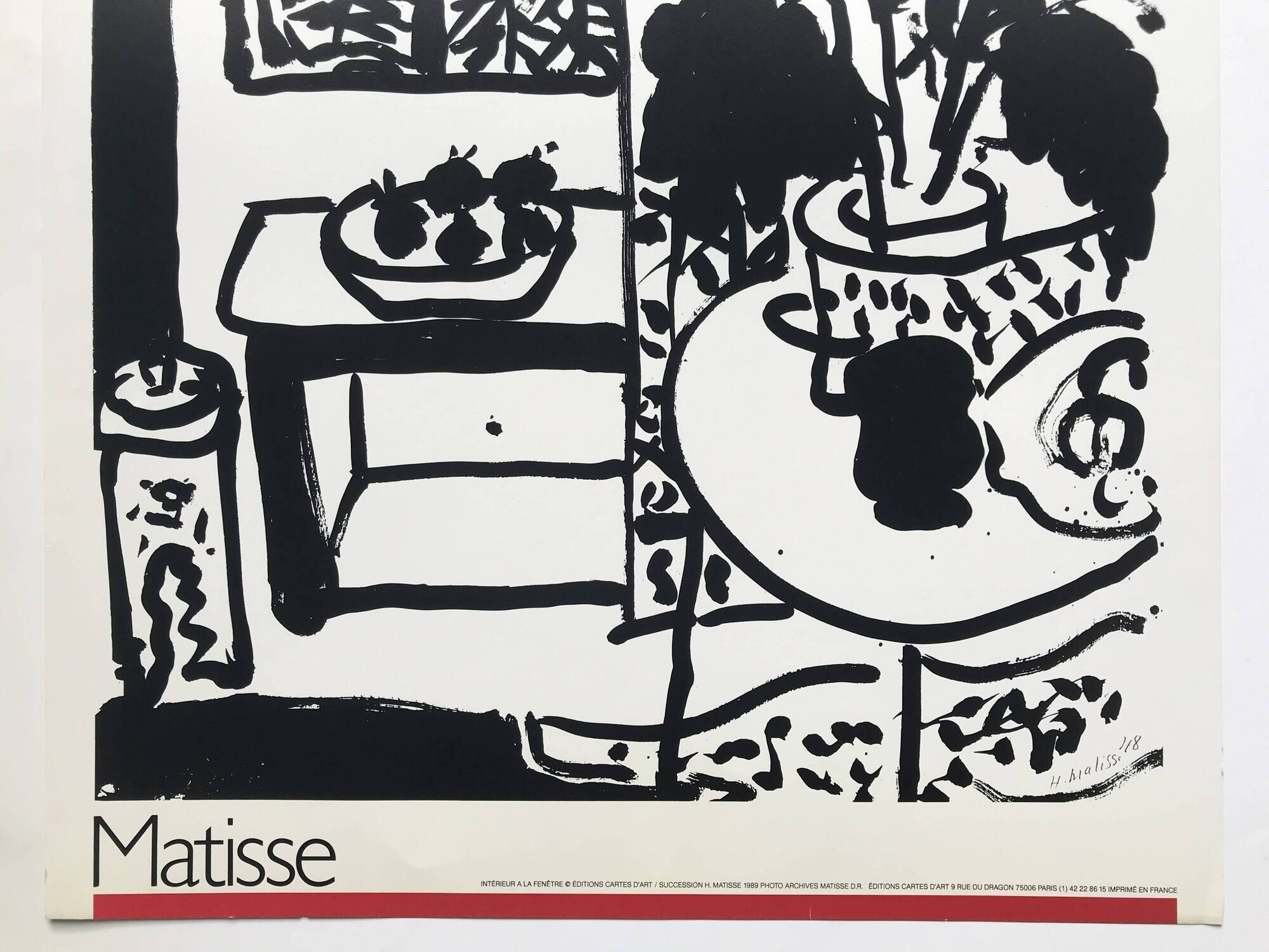 Henri matisse color poster (after) interior at the window, 1989