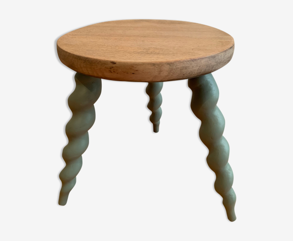 Tabouret tripode peint