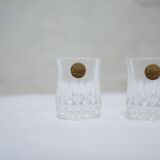 Série de 3 verres à liqueur vintage cristal d'Arques