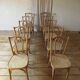 Raw wood bistro chairs.