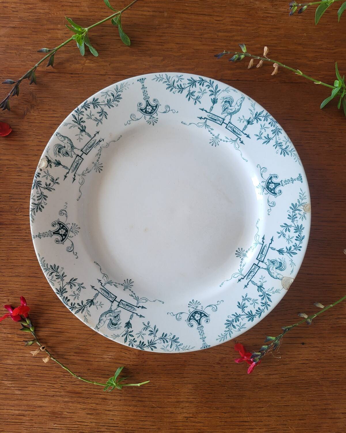 Old Earthenware Plate KG Lunéville model Brienne