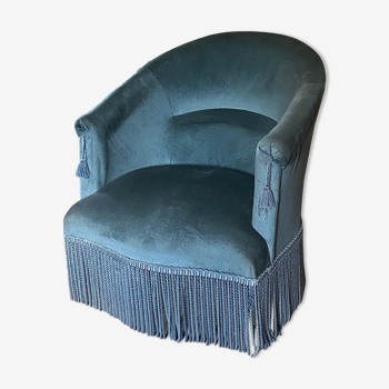 Fauteuil crapaud en velours