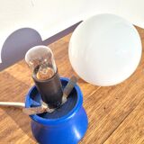 Small vintage blue diabolo foot lamp