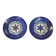 Pair of Quimper earthenware plates with pearl decoration from the 1950s.