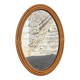 Vintage oval rattan mirror, 1970s