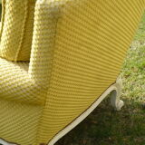 Set two chairs shabby chic fabric yellow