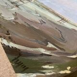 Painting "La Lagune" Marine Seaside signed and frame
