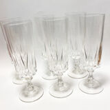 6 champagne flutes, crystal