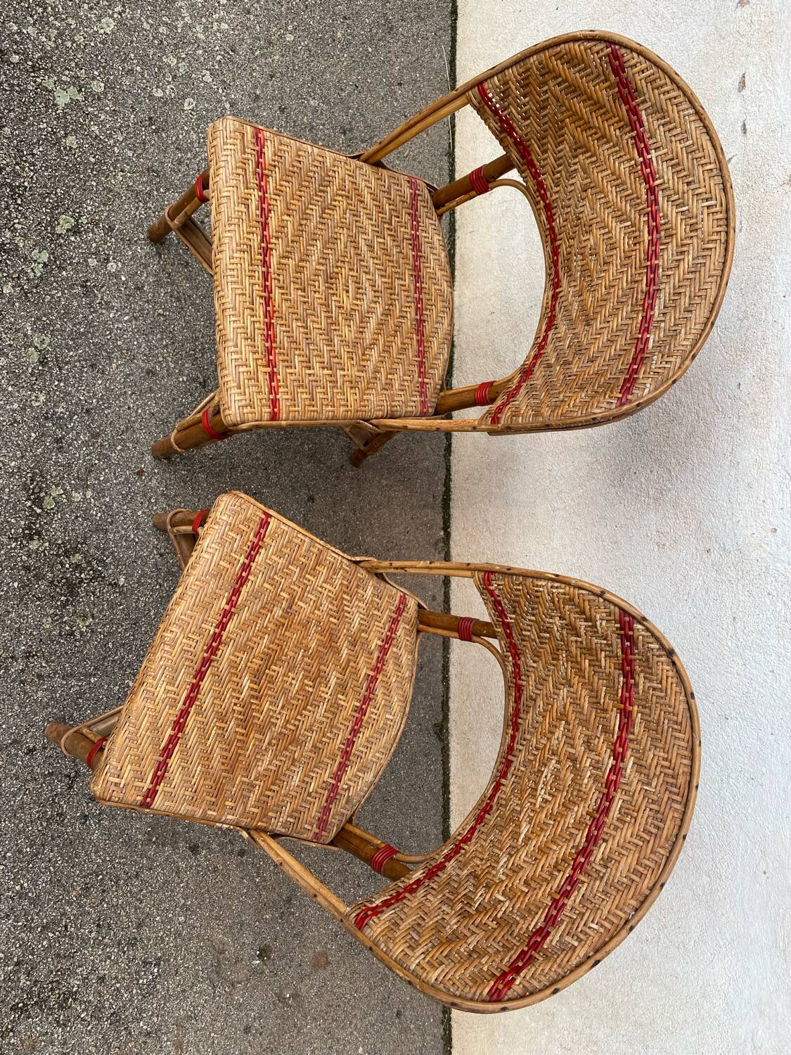 Rattan chair duo