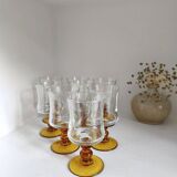 Set of 8 amber glasses