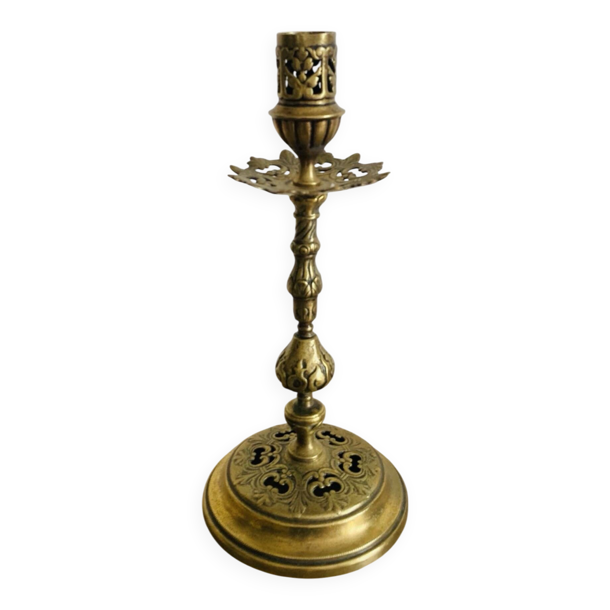19th-century gilded bronze candlestick