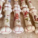 Series of 9 longchamp earthenware knife holders floral decor