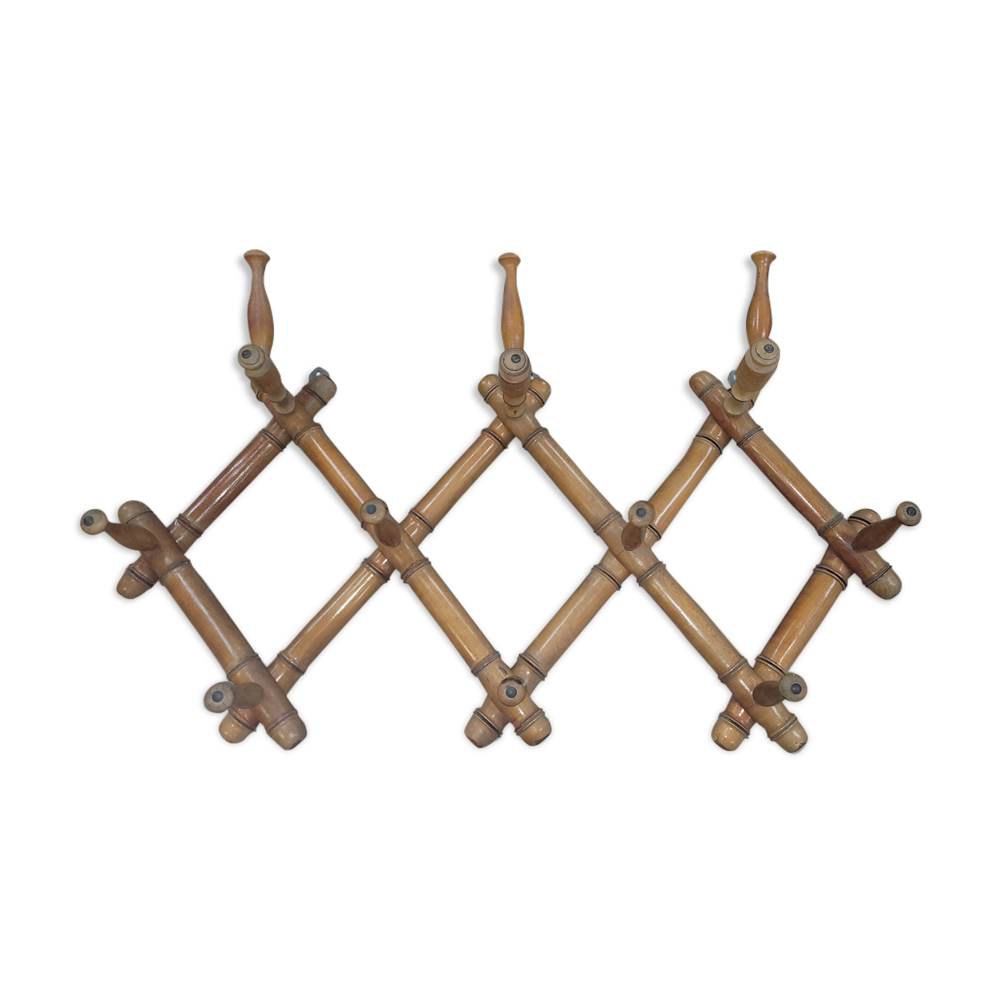 Bamboo wooden accordion wall coat holder