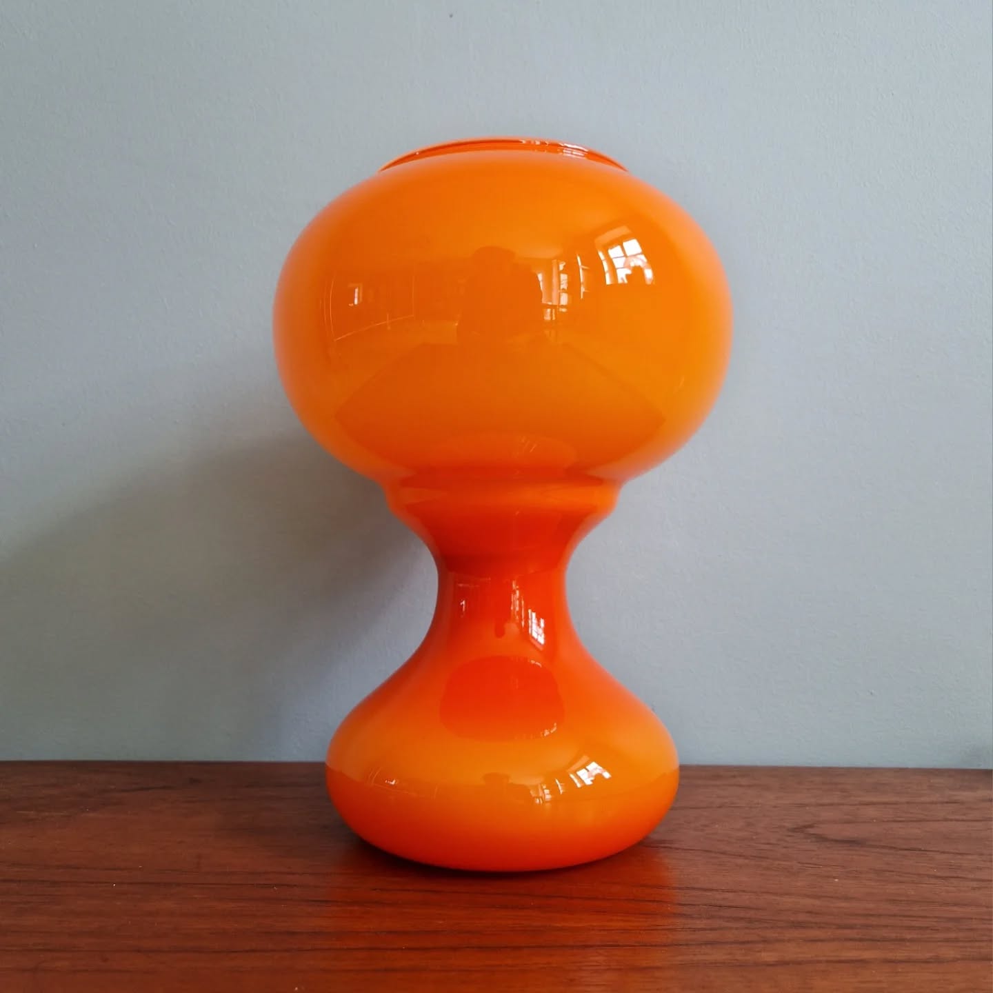 Space Age table lamp in orange glass, Massive, 1960