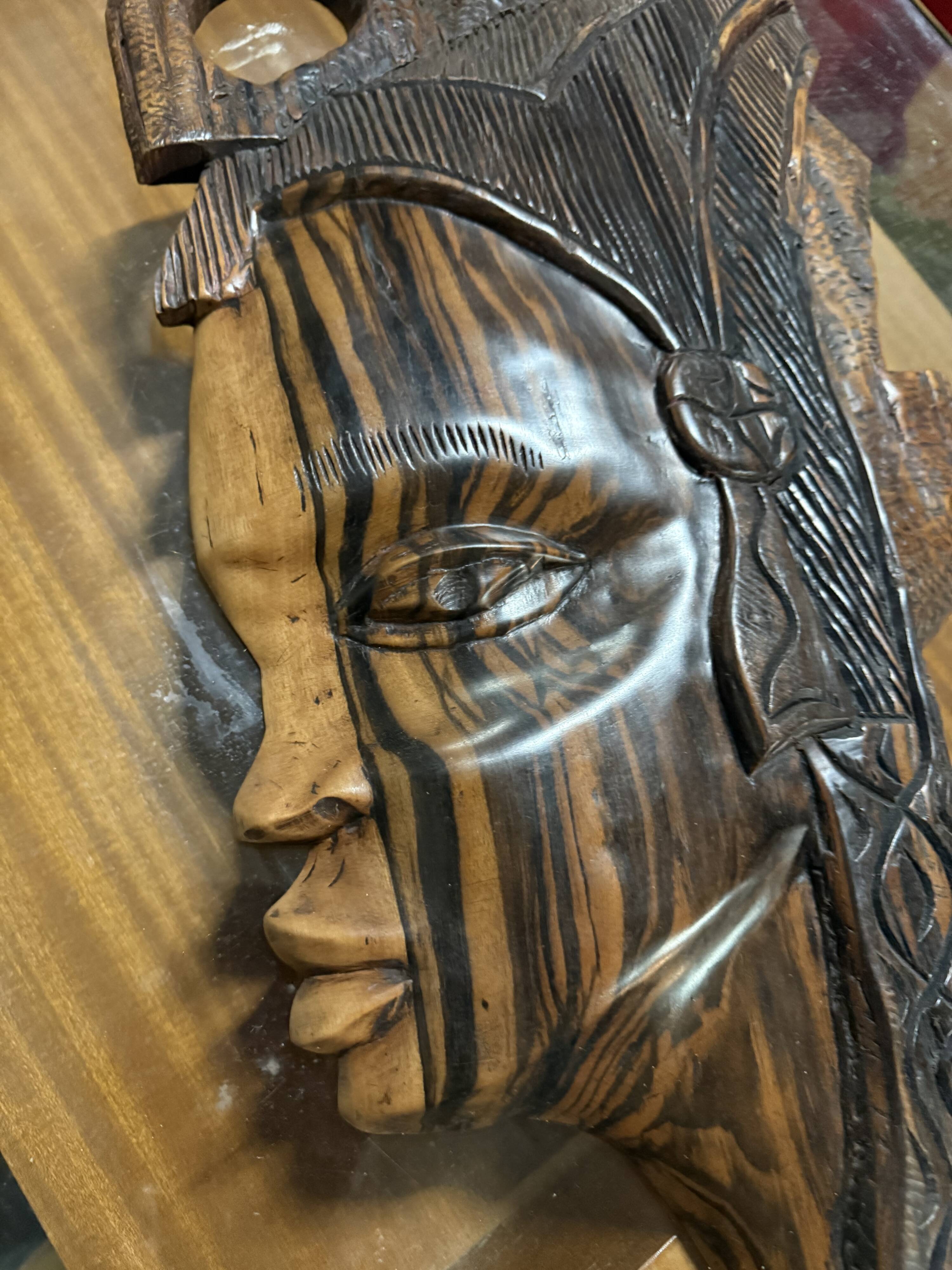 Pair of large African wedding masks