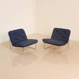 Pair of blue "666" armchairs by Kho Liang for Artifort 70's