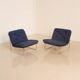 Pair of blue "666" armchairs by Kho Liang for Artifort 70's