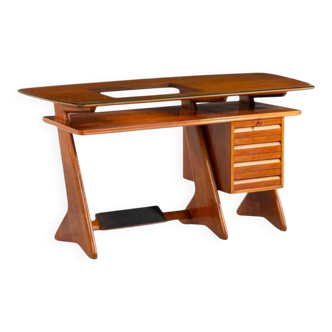 Desk in Wood and Glass attributed to Melchiorre Bega, Italy, 1950s