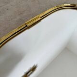 Old gilded brass mirror, 60s design rearview mirror, Schön-form vintage