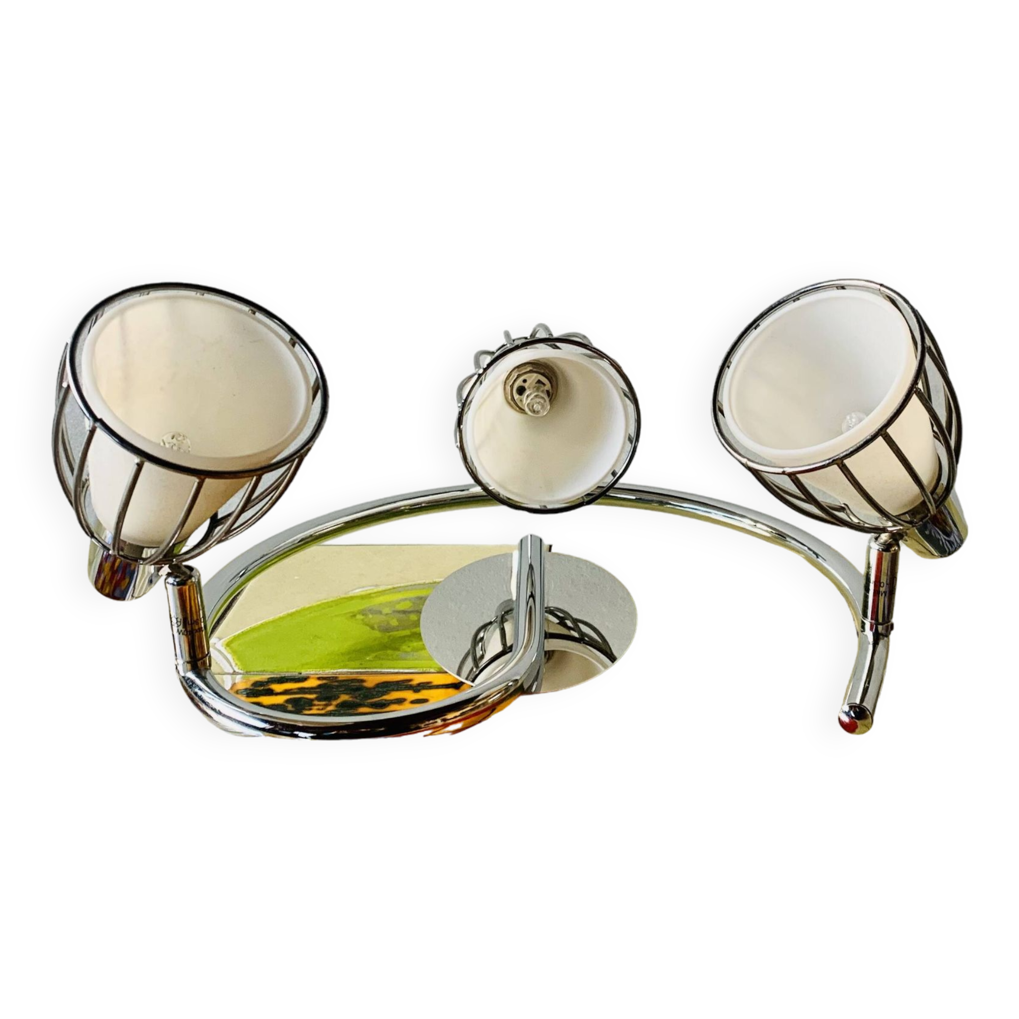 Vintage ceiling light with three adjustable spots in chrome metal