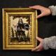 Antique 17th century marble painting, portrait of a South American nobleman