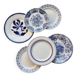 6 assiettes à dessert - bleue