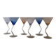 Set de 6 verres à cocktail dansant multicolor, 1990