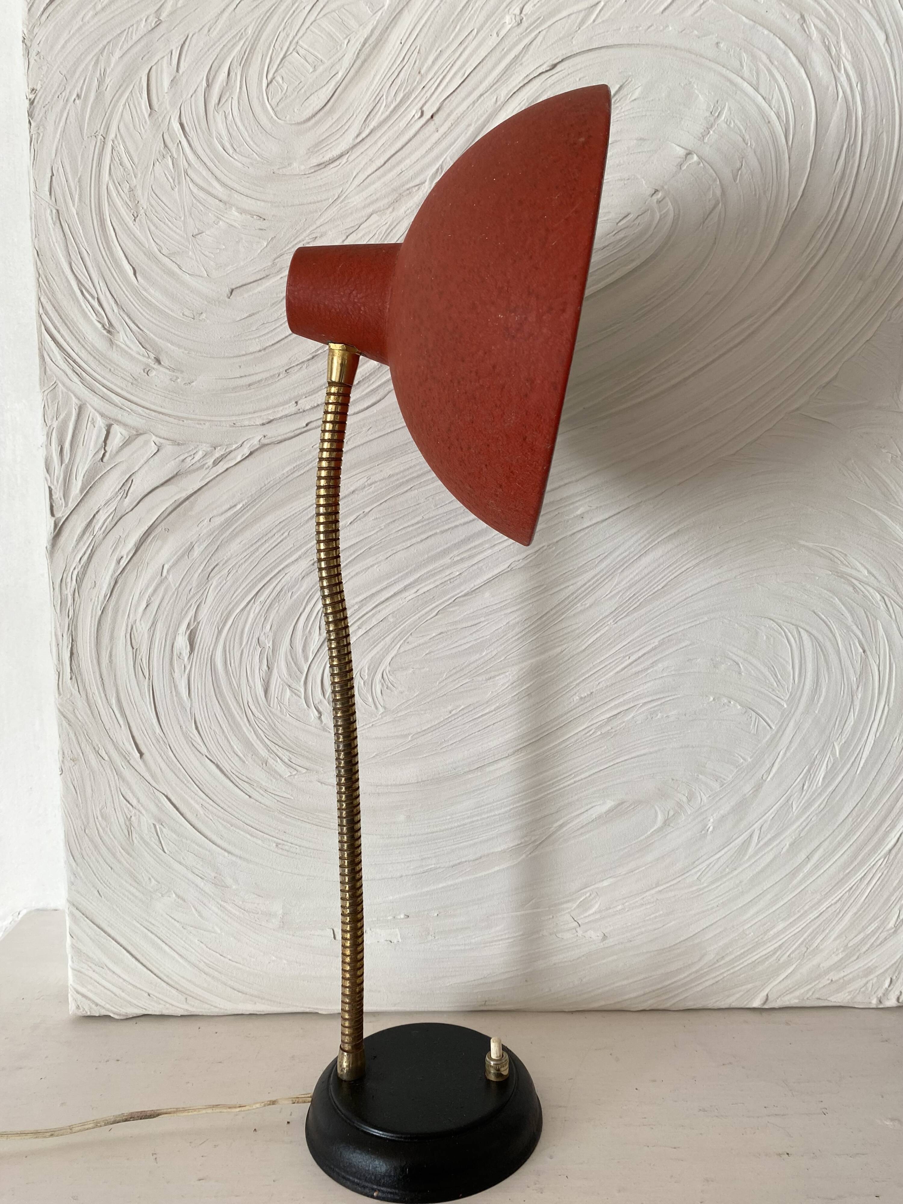 Vintage red and black articulated lamp