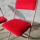 Pair of folding chairs in vintage red moumoute