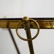Small Italian brass and wood tripod coffee table from 50s
