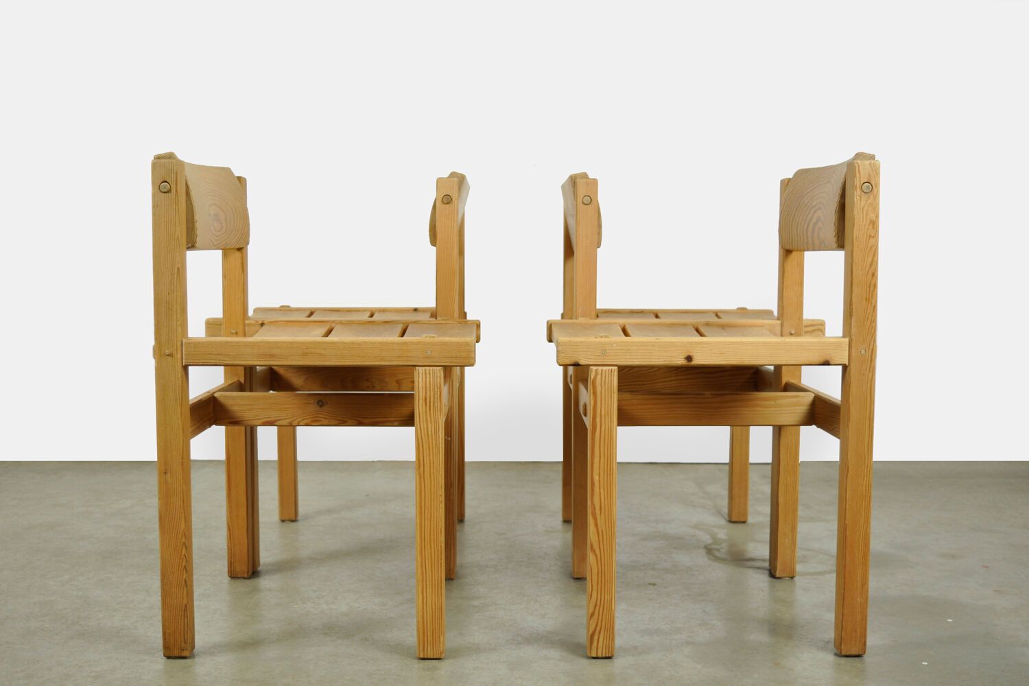 Trybo series pine dining chairs (4) by Edvin Helseth for Stange Bruk, Norway 1960s