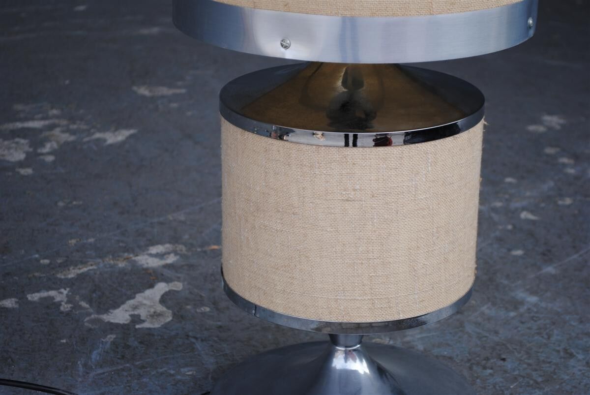 1970 See Delmas design light shade canvas and metal chrome