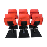 Set of 6 folding chairs, cinema seats