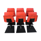 Set of 6 folding chairs, cinema seats